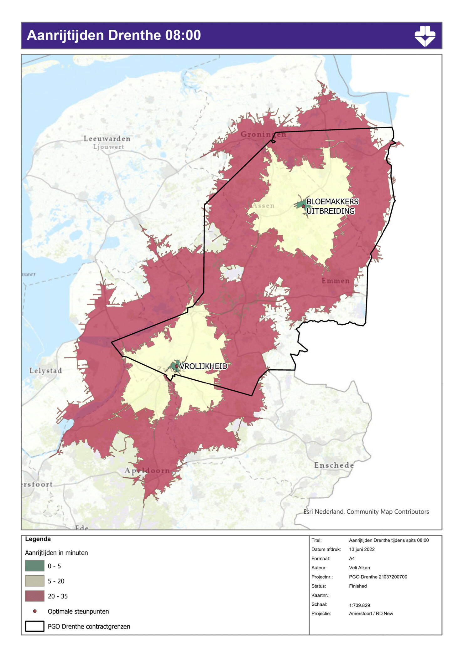 Aanrijtijden Drenthe